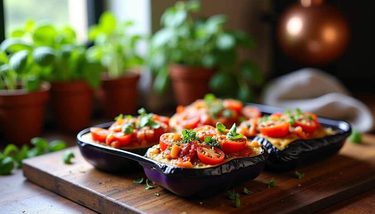 Aubergines farcies méditerranéennes : un délice prêt en 35 minutes pour révolutionner vos dîners au four