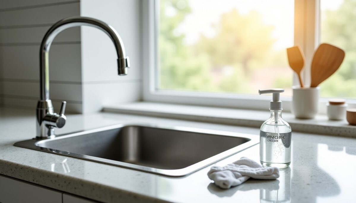 Pourquoi vaporiser du vinaigre dans l’évier de la cuisine est une astuce incontournable pour votre maison